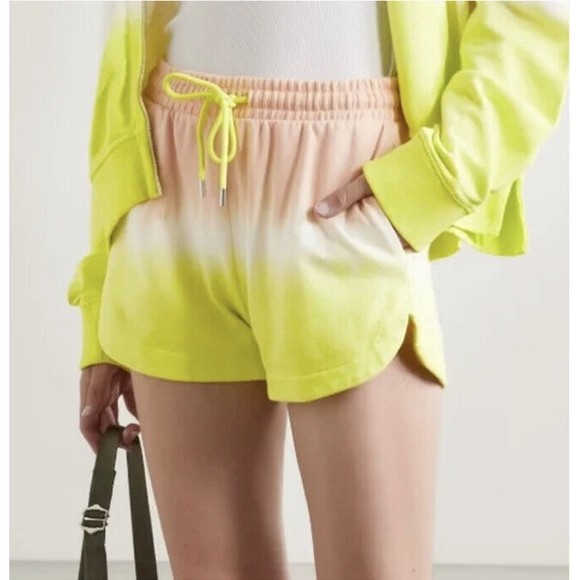 ATM Anthony Thomas Melillo Dip-Dyed Terry Shorts Size M Drawstring Waist NWT